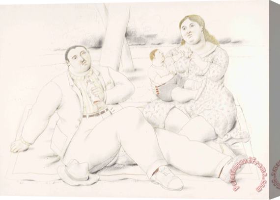 Fernando Botero A Family, 2011 Stretched Canvas Painting / Canvas Art