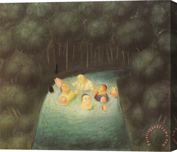 fernando botero Bathing Bishops in a River Stretched Canvas Print / Canvas Art