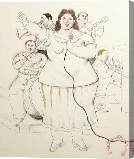 Fernando Botero Cantante, 2013 Stretched Canvas Painting / Canvas Art