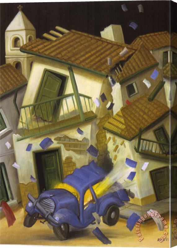 fernando botero Car Bomb Stretched Canvas Painting / Canvas Art