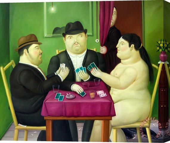 Fernando Botero Card Players, 1991 Stretched Canvas Print / Canvas Art