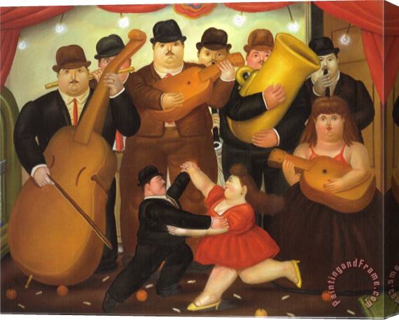 fernando botero Dance in Colombia Stretched Canvas Print / Canvas Art