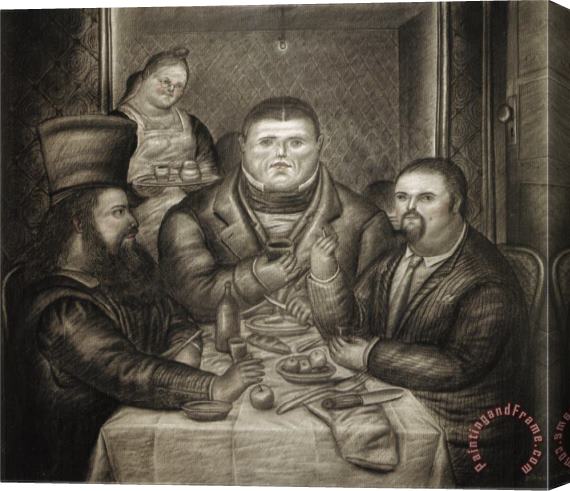 fernando botero Dinner with Ingres And Piero Della Francesca Stretched Canvas Painting / Canvas Art