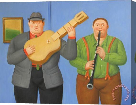 Fernando Botero Dos Musicos (two Musicians), 2014 Stretched Canvas Painting / Canvas Art