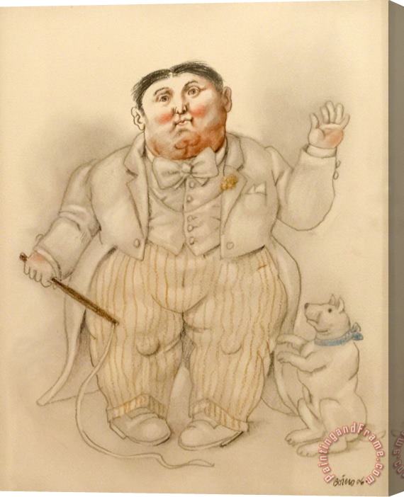 Fernando Botero Dwarf And Dog, 2006 Stretched Canvas Painting / Canvas Art