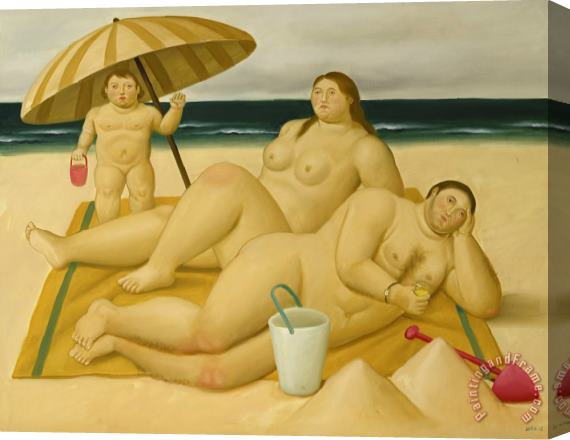 Fernando Botero Familia En La Playa, 2008 Stretched Canvas Print / Canvas Art