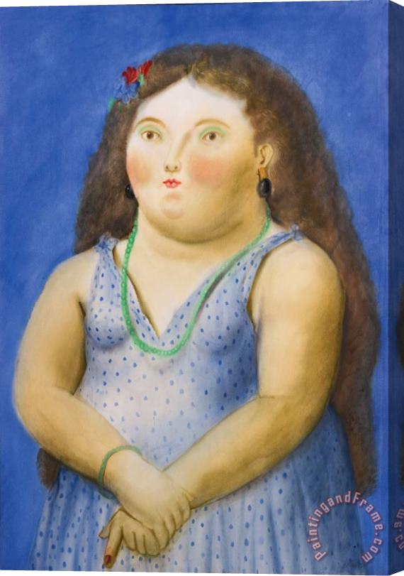Fernando Botero Femme En Bleu, 1980 Stretched Canvas Print / Canvas Art