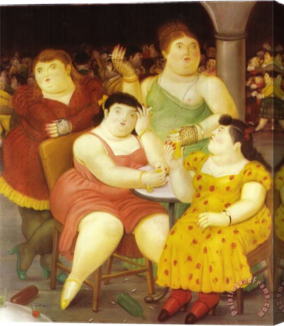 fernando botero Four Women Stretched Canvas Painting / Canvas Art