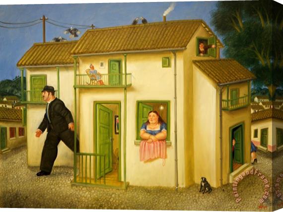 Fernando Botero House, 1995 Stretched Canvas Painting / Canvas Art
