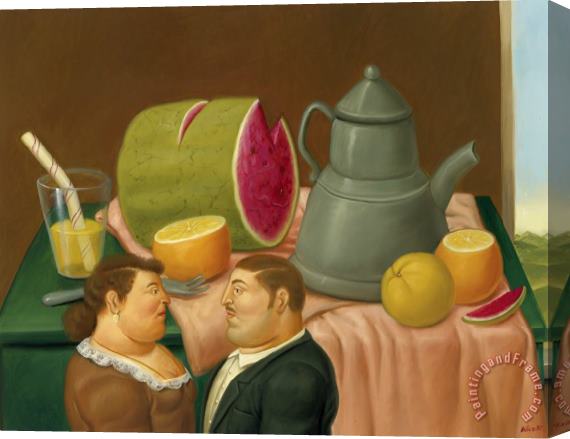 Fernando Botero Interior, 1995 Stretched Canvas Painting / Canvas Art