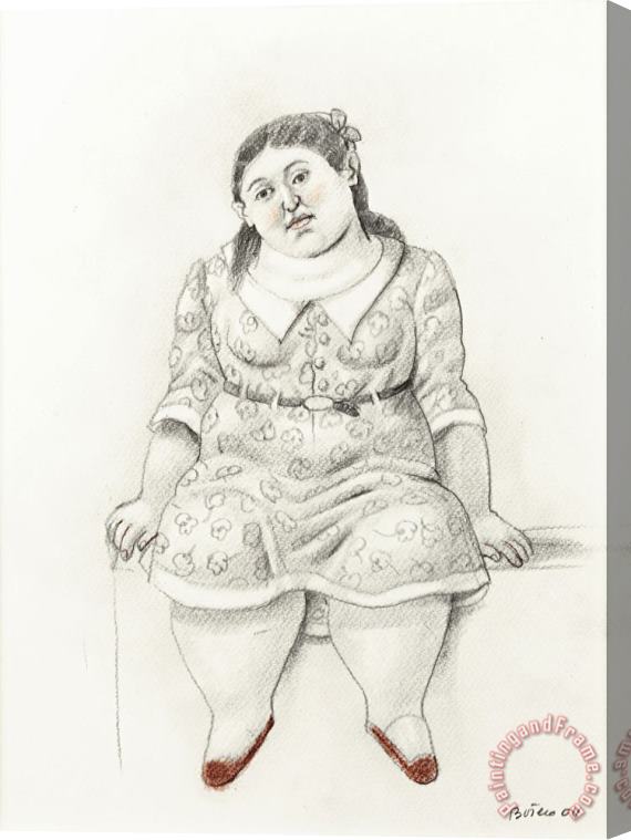 Fernando Botero Jeune Femme Assise, 2004 Stretched Canvas Print / Canvas Art