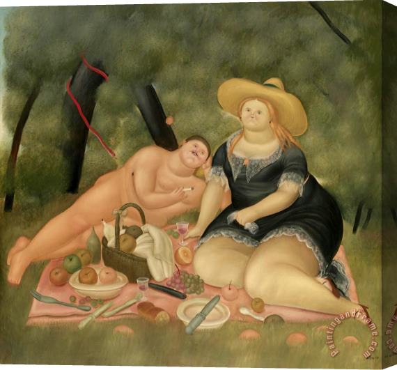Fernando Botero Le Dejeuner Sur L'herbe, 2009 Stretched Canvas Print / Canvas Art