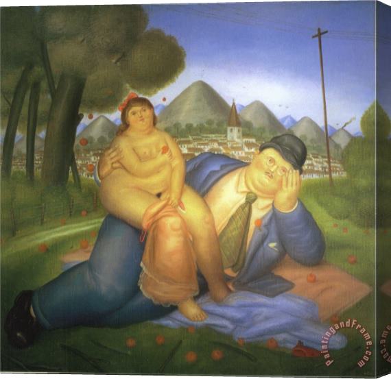 fernando botero Lovers 1 Stretched Canvas Print / Canvas Art