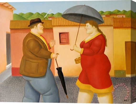Fernando Botero Man And Woman, 2016 Stretched Canvas Painting / Canvas Art
