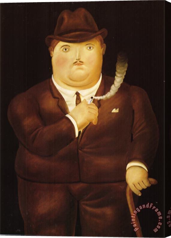 fernando botero Man in a Tuxedo Stretched Canvas Painting / Canvas Art