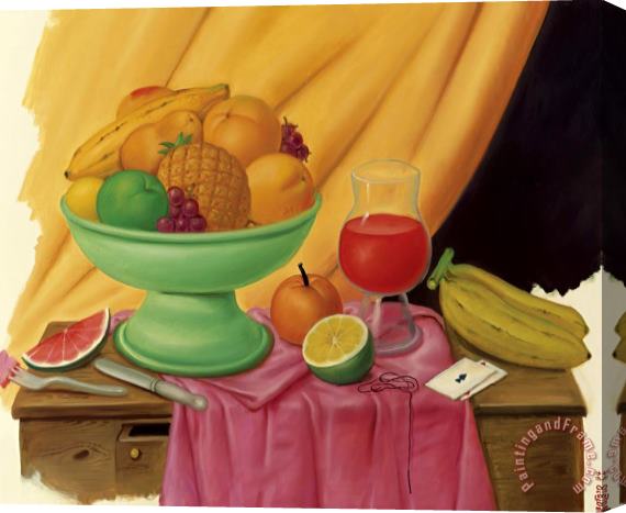 Fernando Botero Nature Morte Aux Cartes, 1994 Stretched Canvas Print / Canvas Art
