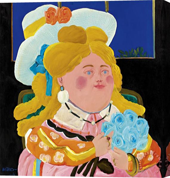 Fernando Botero Nina Con Flores, 1963 Stretched Canvas Painting / Canvas Art
