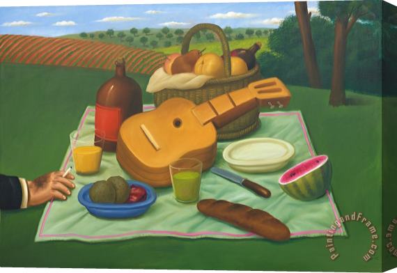 Fernando Botero Picnic, 2002 Stretched Canvas Painting / Canvas Art