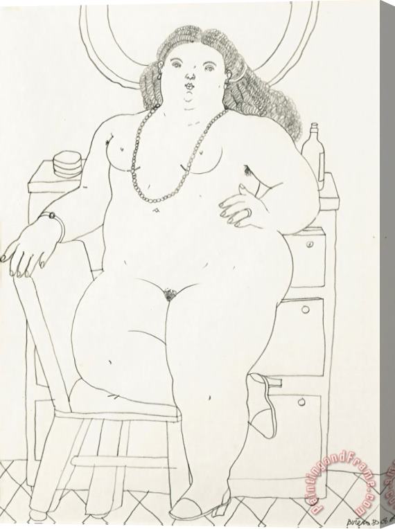 Fernando Botero Sans Titre, 1980 Stretched Canvas Print / Canvas Art