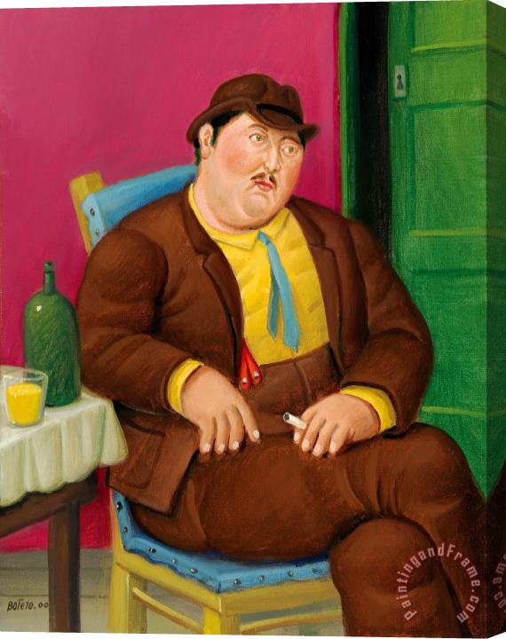 Fernando Botero Seated Man, 2000 Stretched Canvas Print / Canvas Art