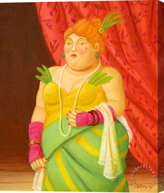 Fernando Botero Society Lady, 2000 Stretched Canvas Print / Canvas Art