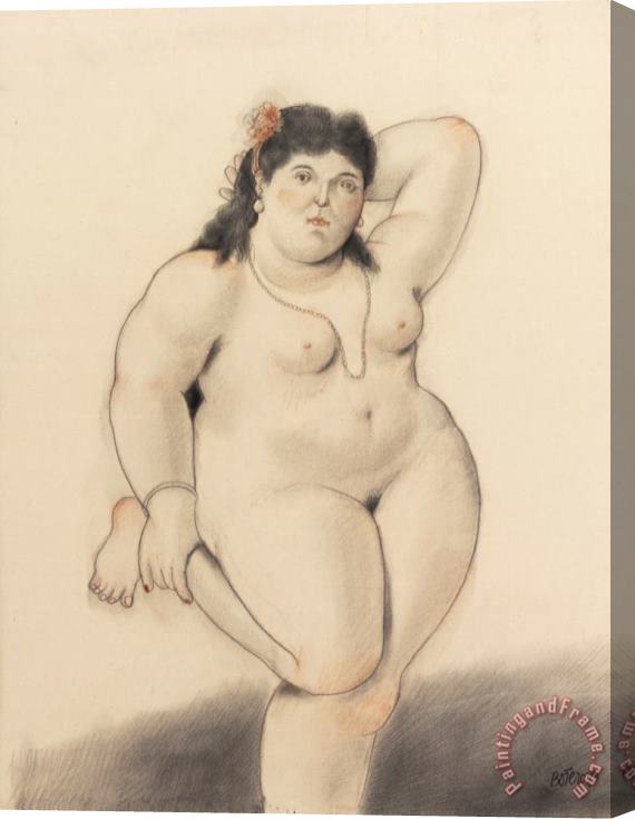 Fernando Botero Standing Nude, 1993 Stretched Canvas Painting / Canvas Art