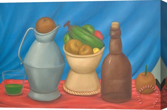 Fernando Botero Still Life with Bottle, 1982 Stretched Canvas Print / Canvas Art