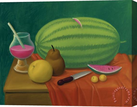 Fernando Botero Still Life with Fruit, 2003 Stretched Canvas Painting / Canvas Art