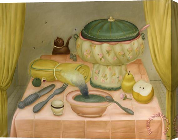 Fernando Botero Still Life with Hot Soup, 1968 Stretched Canvas Print / Canvas Art