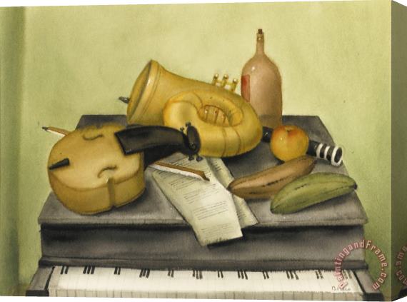 Fernando Botero Still Life with Musical Instruments Stretched Canvas Painting / Canvas Art