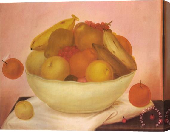 fernando botero Still Life with Orange Falling Stretched Canvas Painting / Canvas Art