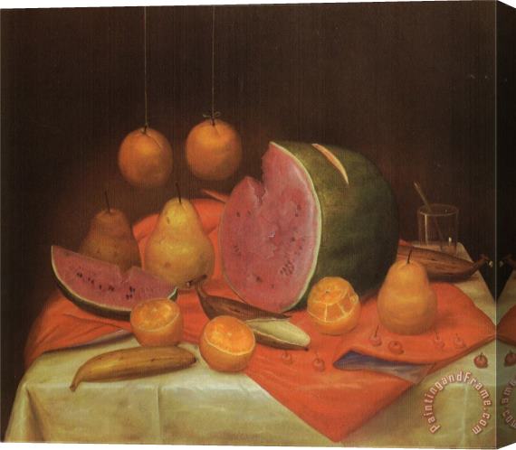 fernando botero Still Life with Watermelon Stretched Canvas Painting / Canvas Art