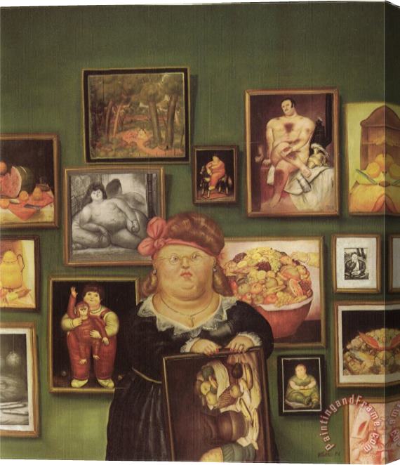 fernando botero The Collector Stretched Canvas Print / Canvas Art