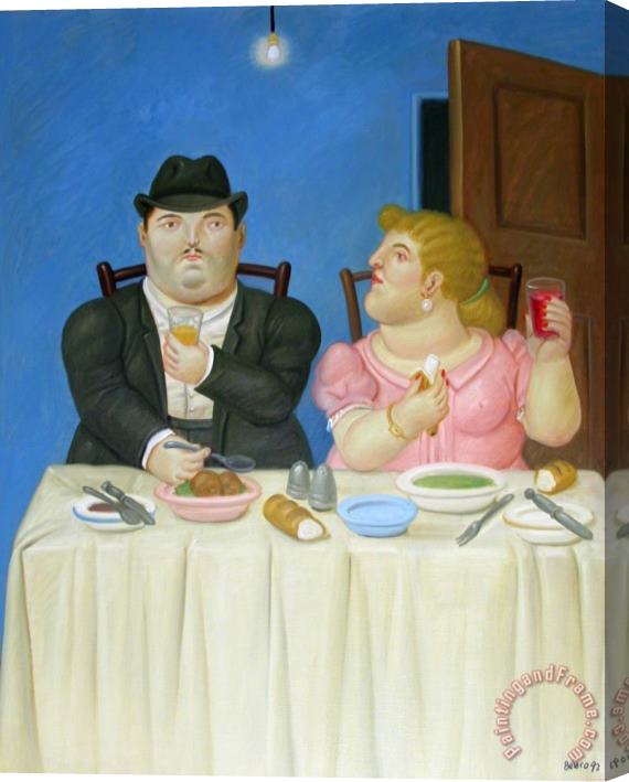 Fernando Botero The Dinner, 1992 Stretched Canvas Print / Canvas Art