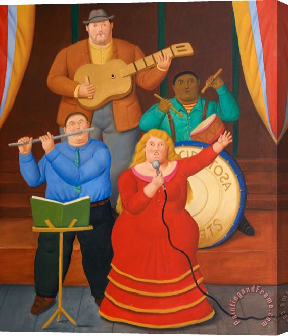 Fernando Botero The Musicians And Singer, 2013(59711.79) Stretched Canvas Print / Canvas Art