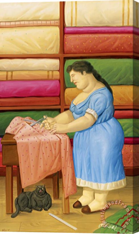 Fernando Botero The Seamstress (la Costurera), 2005 Stretched Canvas Painting / Canvas Art