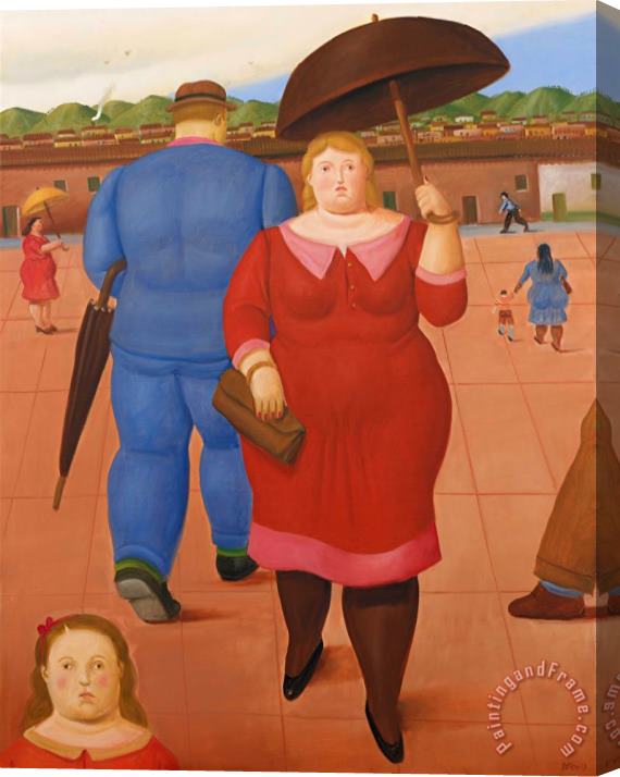 Fernando Botero The Square, 2013 Stretched Canvas Painting / Canvas Art
