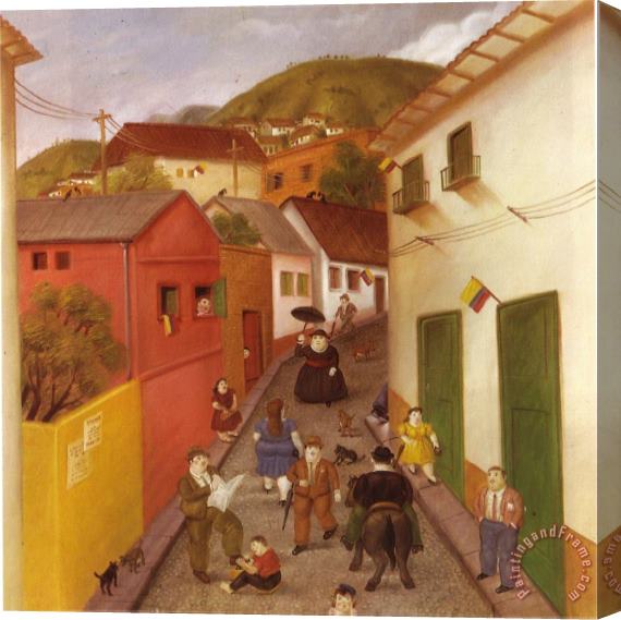 fernando botero The Street 1987 Stretched Canvas Painting / Canvas Art