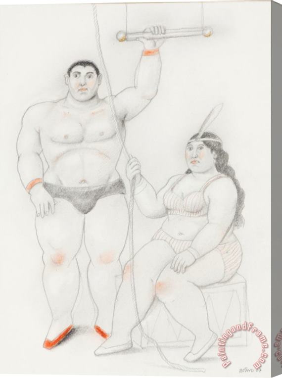 Fernando Botero Trapezist Couple with a Rope, 2007 Stretched Canvas Painting / Canvas Art