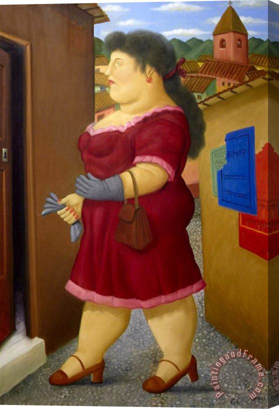 Fernando Botero Walking Woman, 2013 Stretched Canvas Painting / Canvas Art