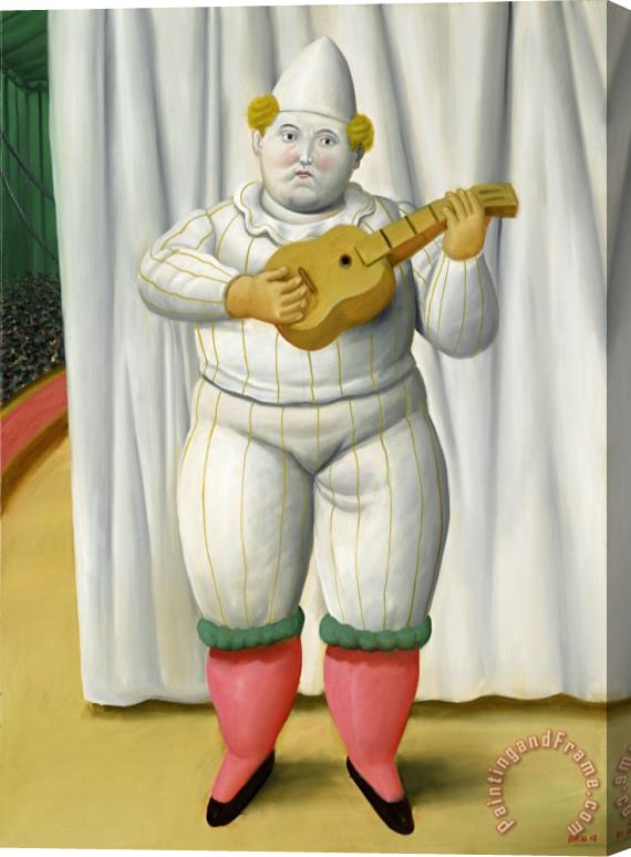 Fernando Botero White Pierrot, 2008 Stretched Canvas Painting / Canvas Art