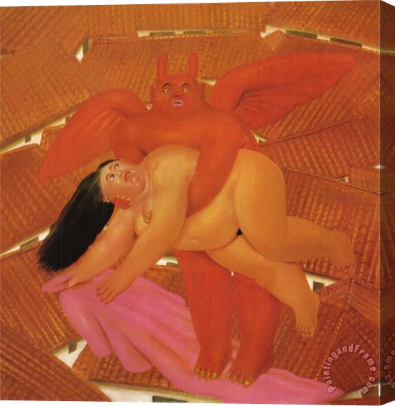 fernando botero Woman Abducted by The Demon Stretched Canvas Painting / Canvas Art