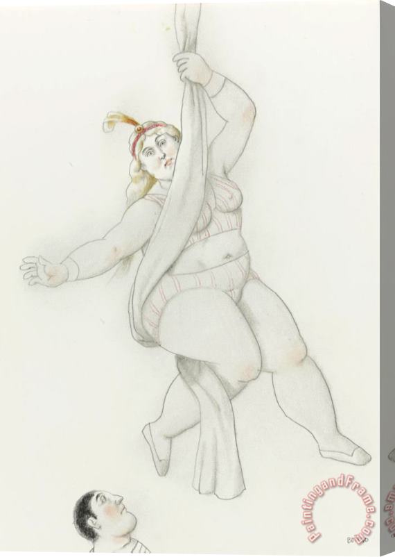 Fernando Botero Woman Acrobat, 2008 Stretched Canvas Painting / Canvas Art