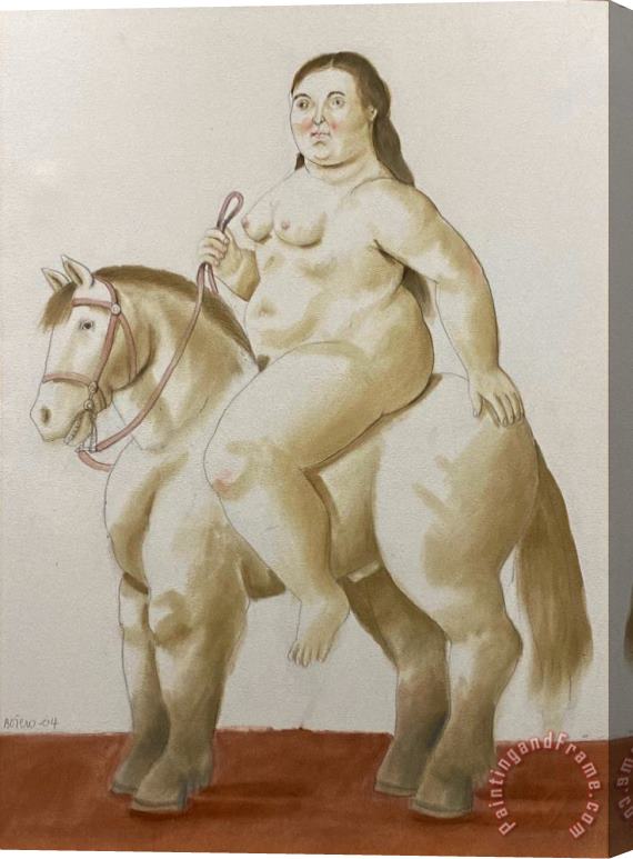 Fernando Botero Woman on a Horse, 2004 Stretched Canvas Painting / Canvas Art