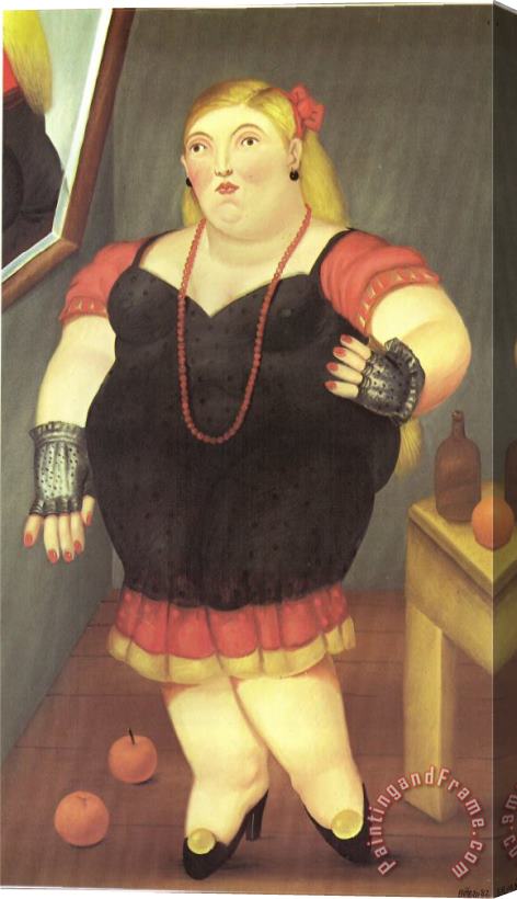 fernando botero Woman Standing Stretched Canvas Print / Canvas Art