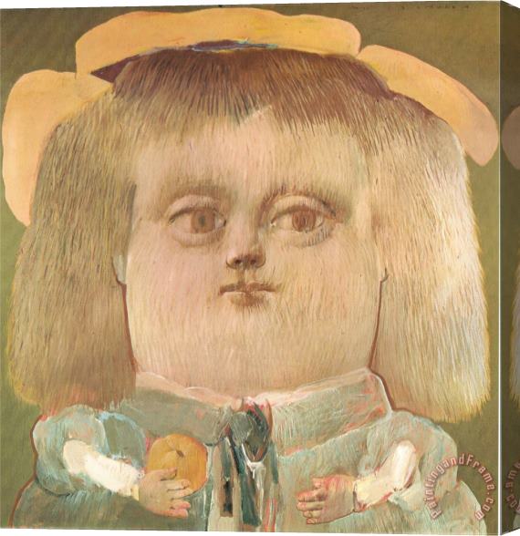 fernando botero Young Girl Stretched Canvas Print / Canvas Art