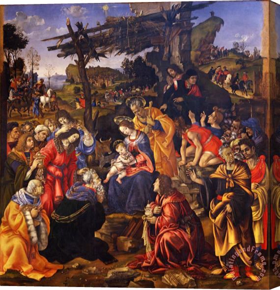 Filippino Lippi Adorazione Dei Magi Stretched Canvas Painting / Canvas Art