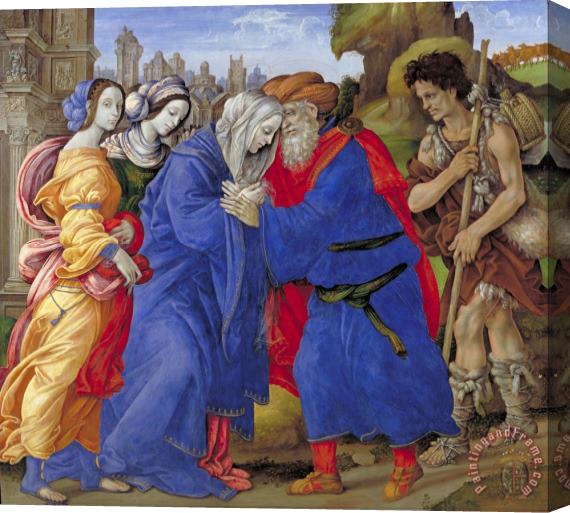 Filippino Lippi The Meeting of Joachim And Anne Outside The Golden Gate of Jerusalem Stretched Canvas Print / Canvas Art