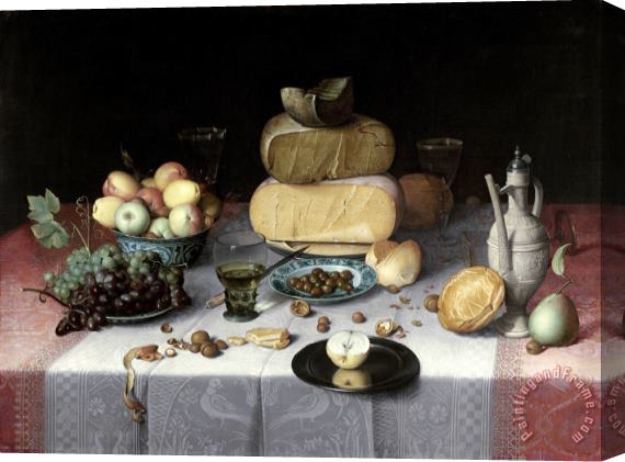 Floris Claesz. van Dyck Still Life with Cheeses Stretched Canvas Print / Canvas Art