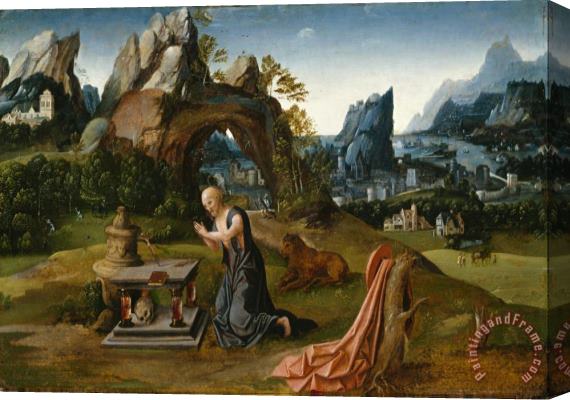 Follower of Joachim Patinir St. Jerome Praying in a Landscape Stretched Canvas Print / Canvas Art